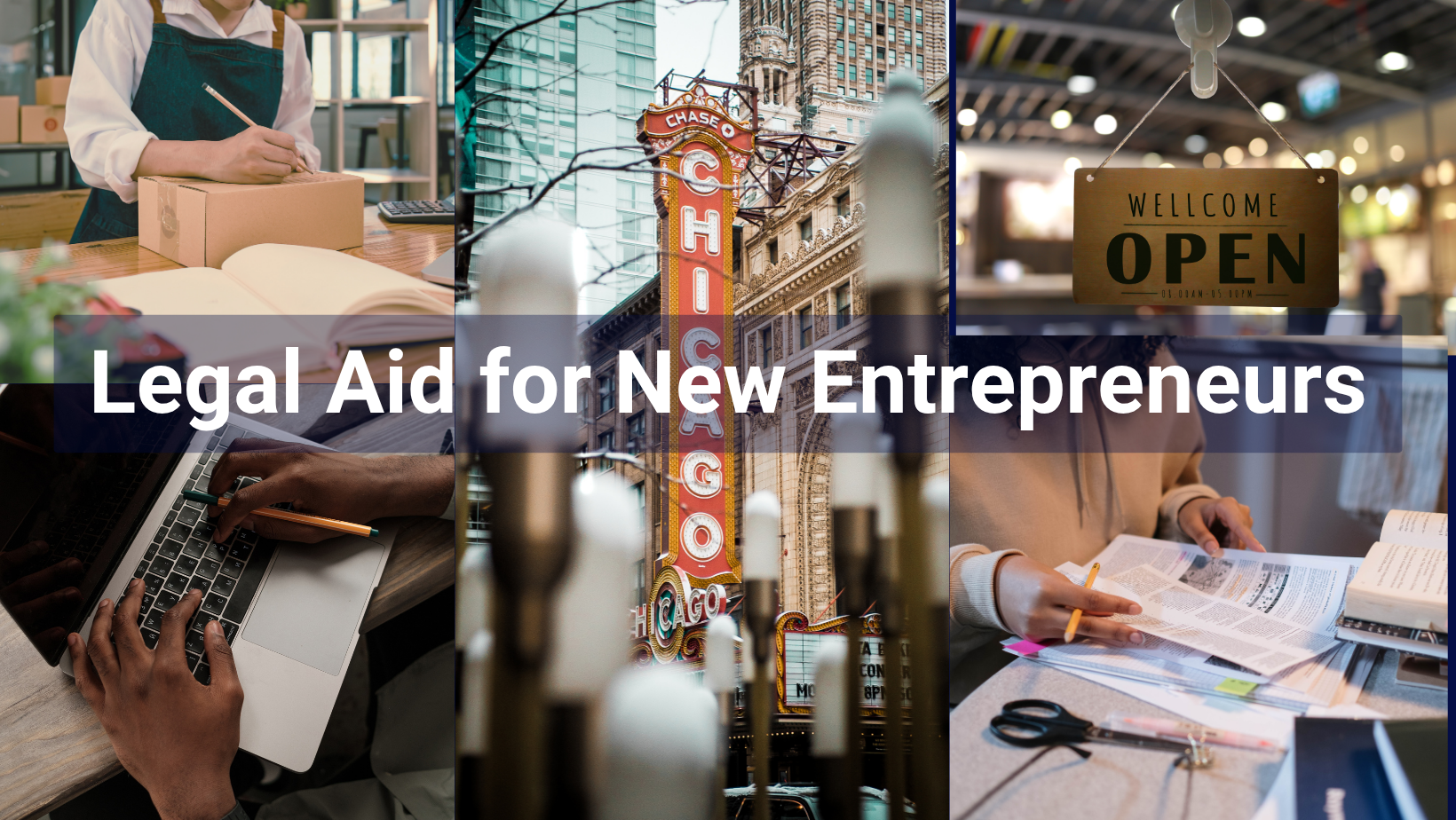 Decorative collage of Chicago businuesses